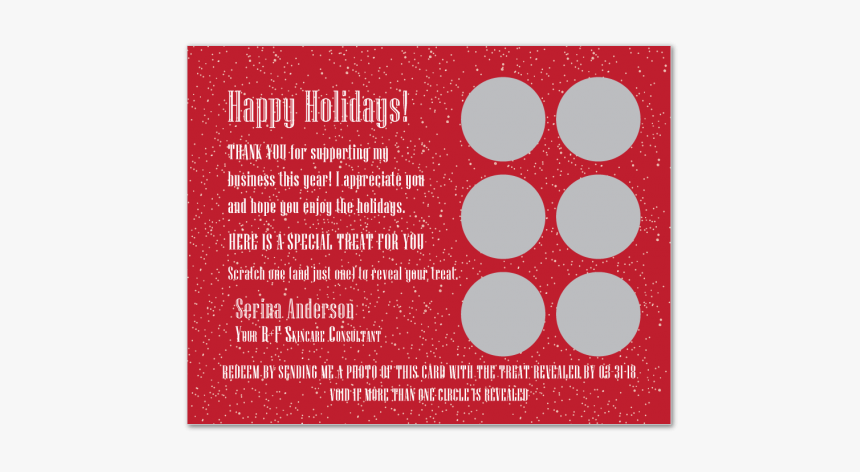Red With Snow Scratcher Gift Card 
								data-caption - Circle, HD Png Download