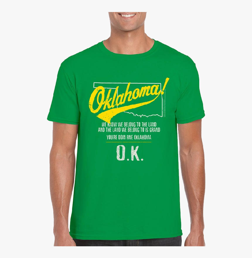 Oklahoma Unisex Irish Green Tee- Map Outline - Active Shirt, HD Png Download