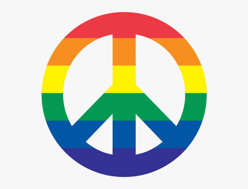 Rainbow Peace Sign 2 Inch Magnet - Peace Sign, HD Png Download