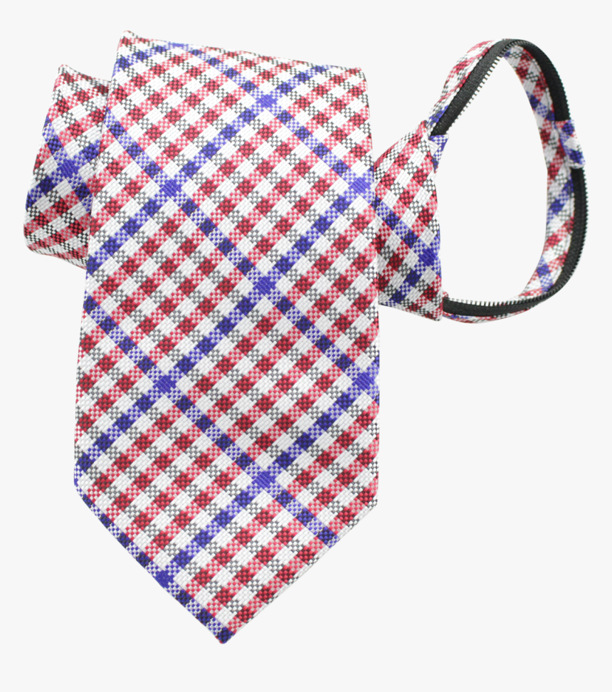 Red, White, And Blue Gingham Patterned Zipper Tie - Transparent Background Bikini Png, Png Download