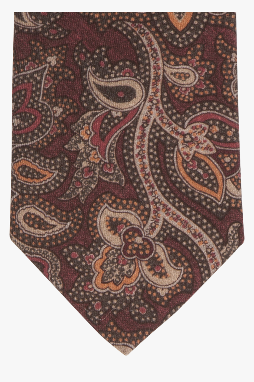 Red Flower Paisley Print Wool Tie - Carpet, HD Png Download