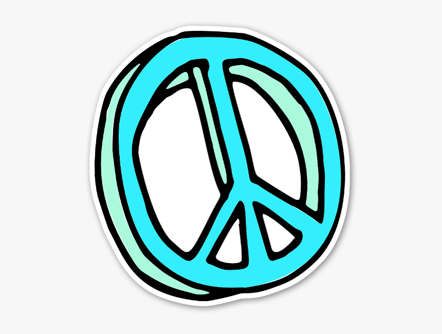 Handdrawn Peace Sign Sticker, Put Is On A Car Or A - Png Peace Sign Hand Drawn, Transparent Png