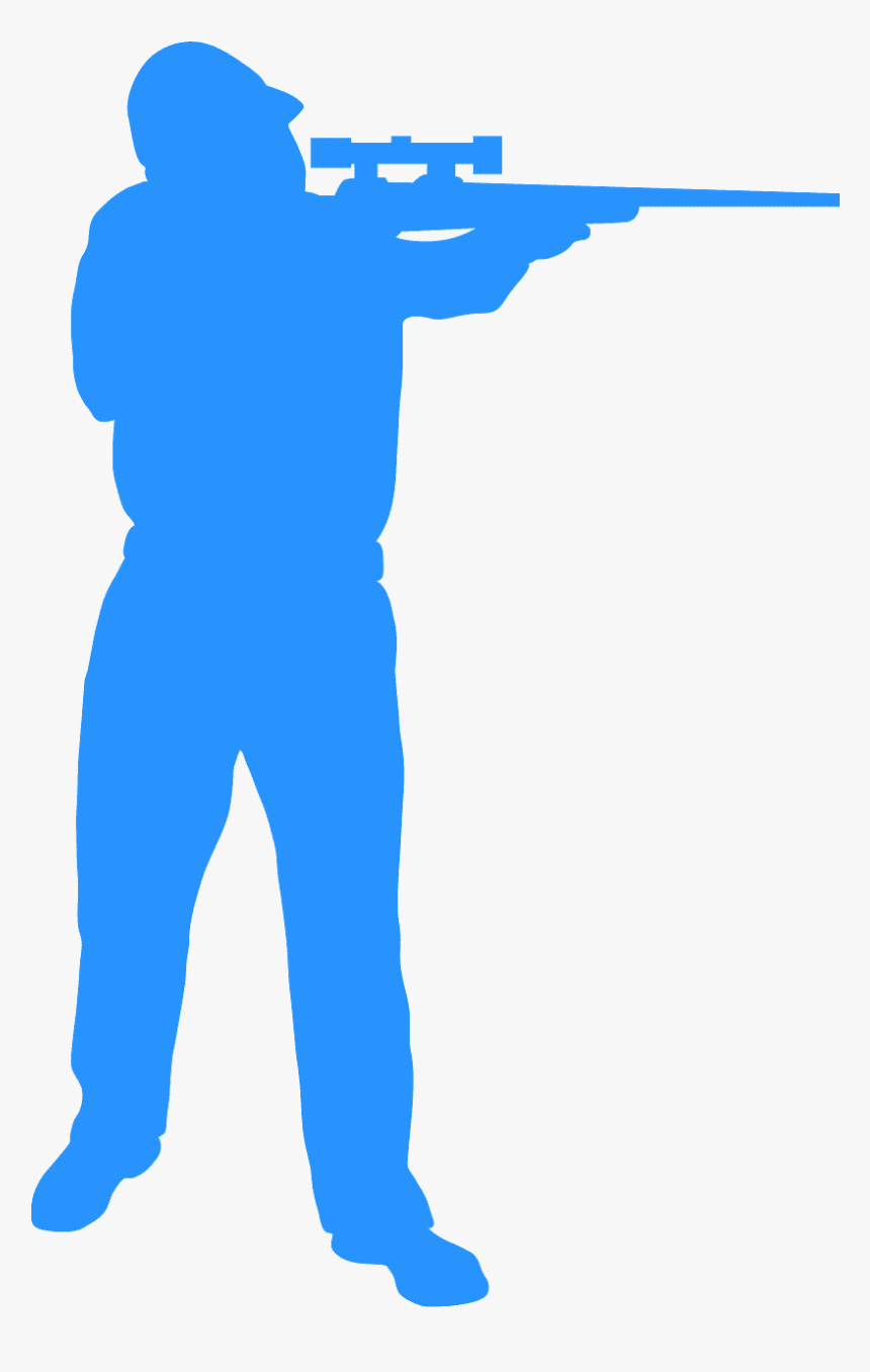 Silhouette Of Hunter Standing Up, HD Png Download