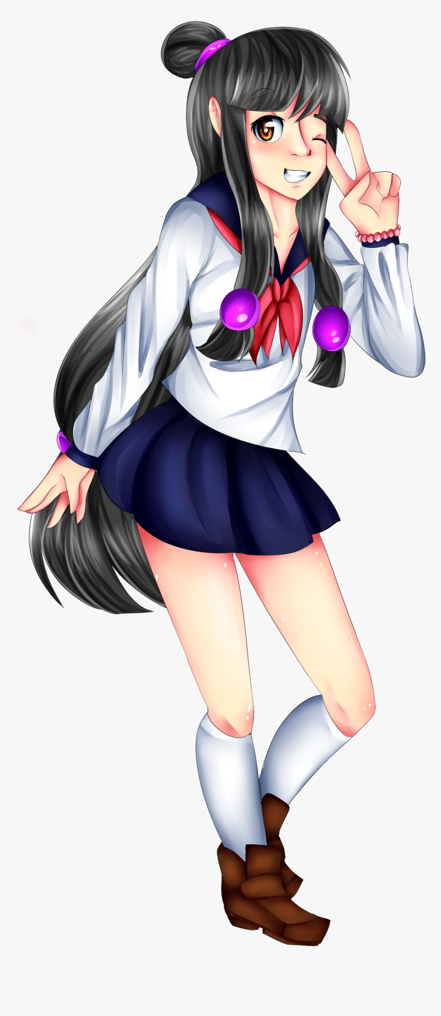 School Girl Maya - Phoenix Wright As A Girl, HD Png Download