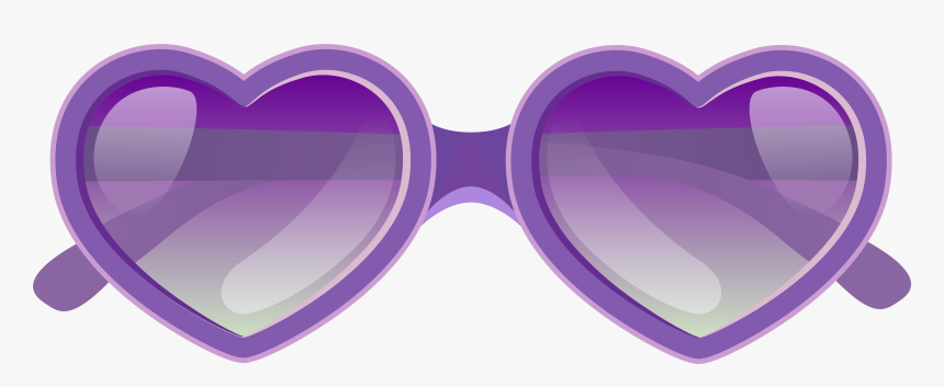 Purple Heart Sunglasses Png Clipart Image - Sunglasses Clipart No Background, Transparent Png