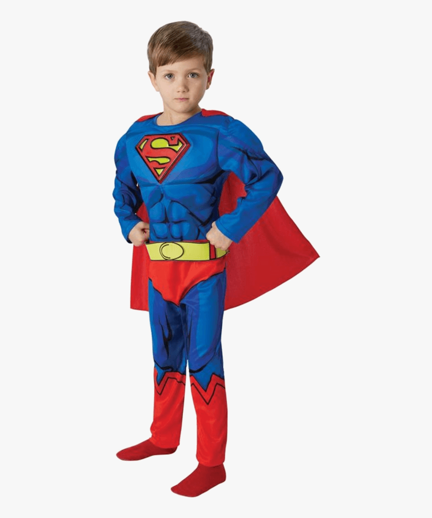Child Deluxe Comic Book Superman Costume - Youth: Dc-superman Logo, HD Png Download