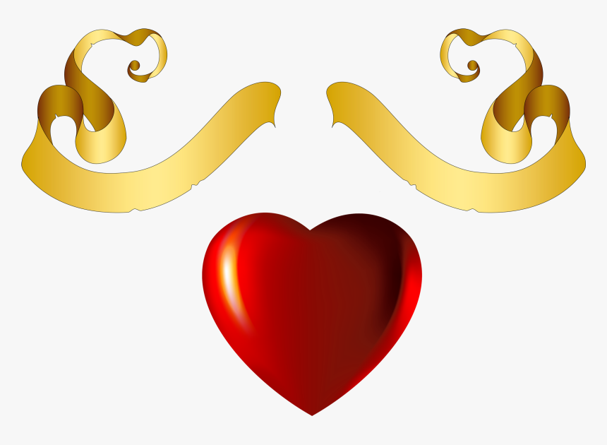 Hearts Clipart Heart Banner Red And Gold Hearts Hd Png Download