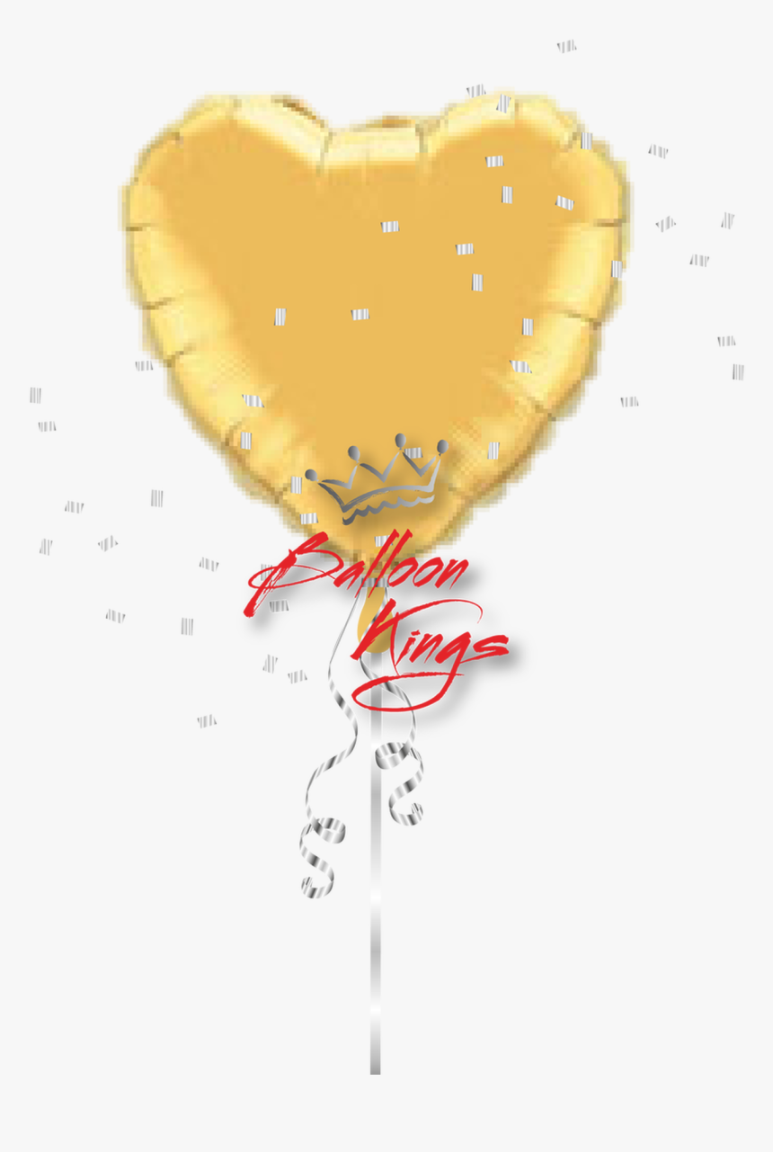 Gold Heart - Gold Qualatex Foil Heart, HD Png Download