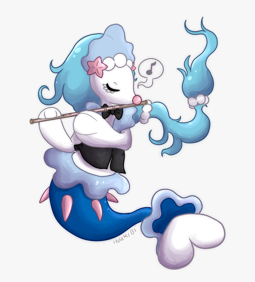 Primarina Playing Flute By Inukibi - Cartoon, HD Png Download