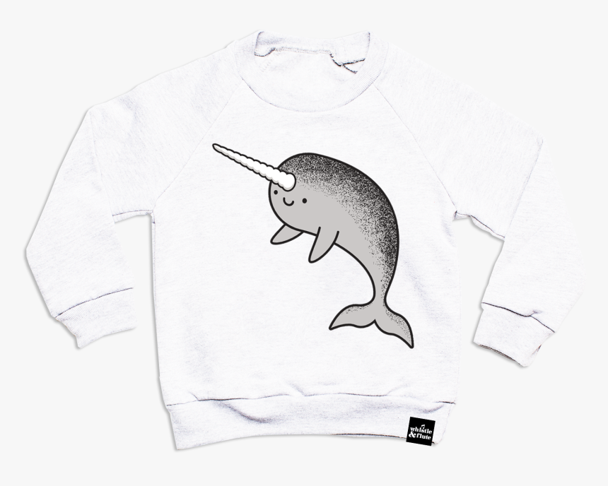 Whistle & Flute Kawaii Narwhal Sweatshirt - Atlantic Blue Marlin, HD Png Download