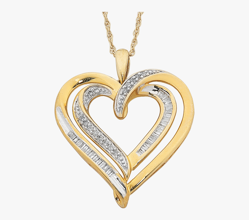 Transparent Gold Heart Png - Transparent Gold Pendant Png, Png Download