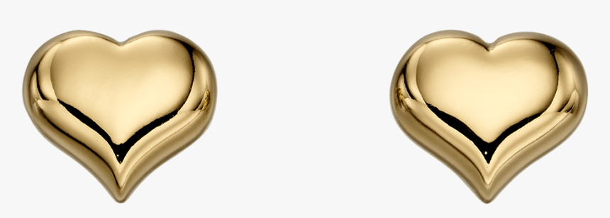 Gold Heart Earrings, HD Png Download
