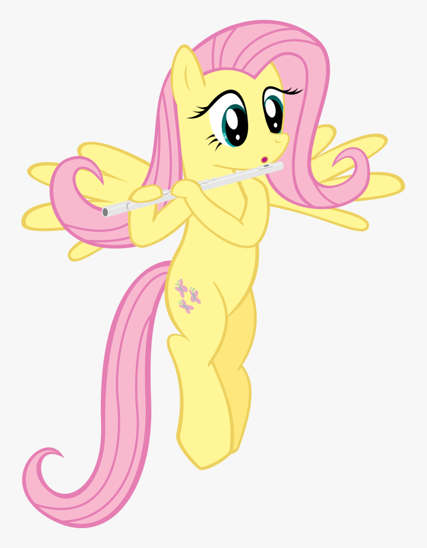 Supermatt314, Female, Flute, Fluttershy, Flying, Instrument, - Fluttershy Ponies With Instruments, HD Png Download
