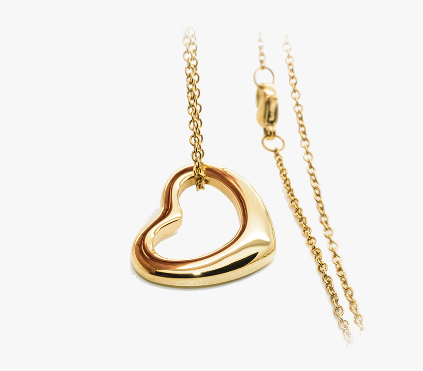 Gold Heart Pendant - Chain, HD Png Download