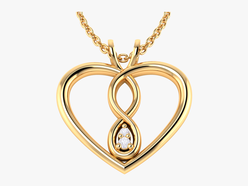 Gold Heart Infinity Necklace Pendants, HD Png Download