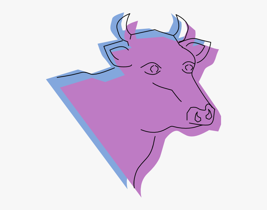 Stylized Cow Head Svg Clip Arts - Фиолетовая Корова Png, Transparent Png