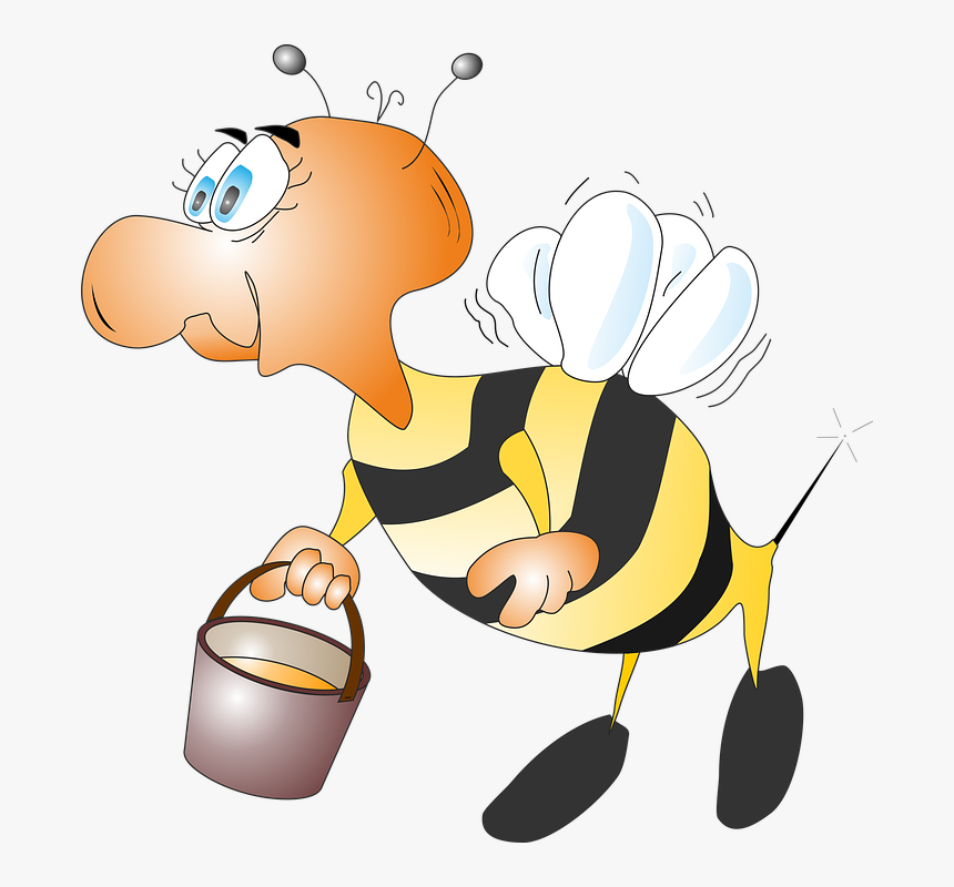Bee, Honey Bee, Honey, Beekeeping - Cartoon, HD Png Download