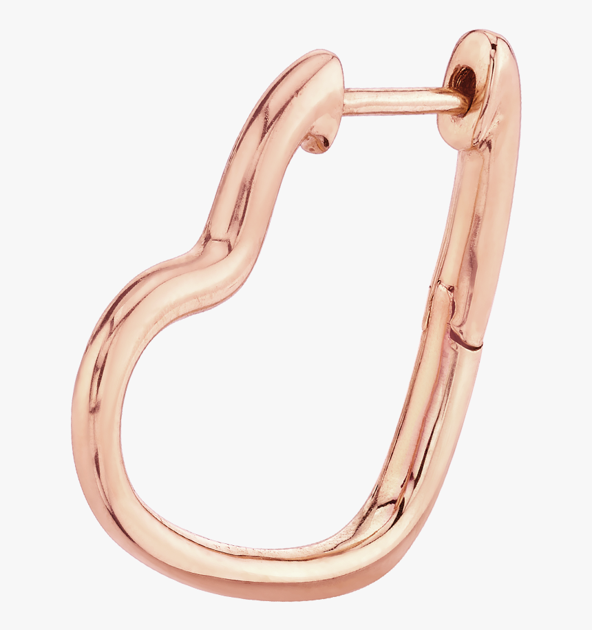 Gold Heart Hoop - Earrings, HD Png Download