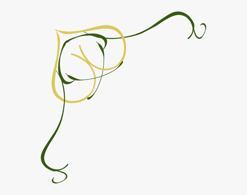 Gold Heart And Green Branches Svg Clip Arts, HD Png Download