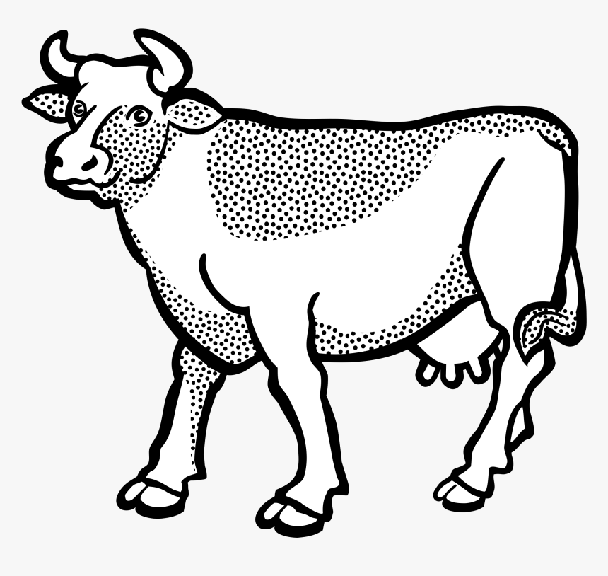 Lineart Clip Arts - Pair Of Cows Clipart, HD Png Download