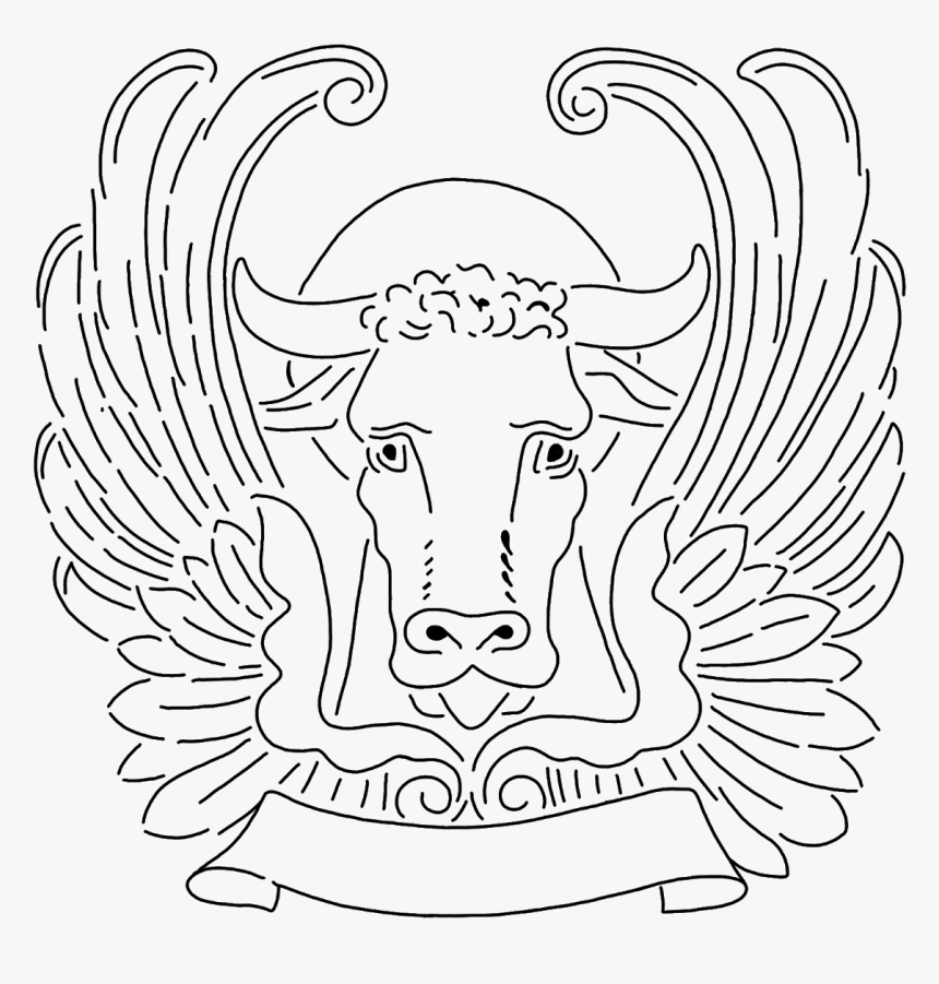 Free Black Outline Stencil Clip Art - Bull, HD Png Download