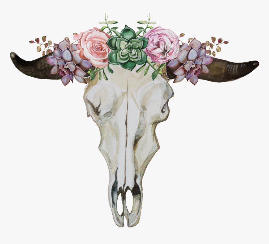 Cartoon Fresh Flower Cow Head Transparent - Flowers Head Cartoon, HD Png Download