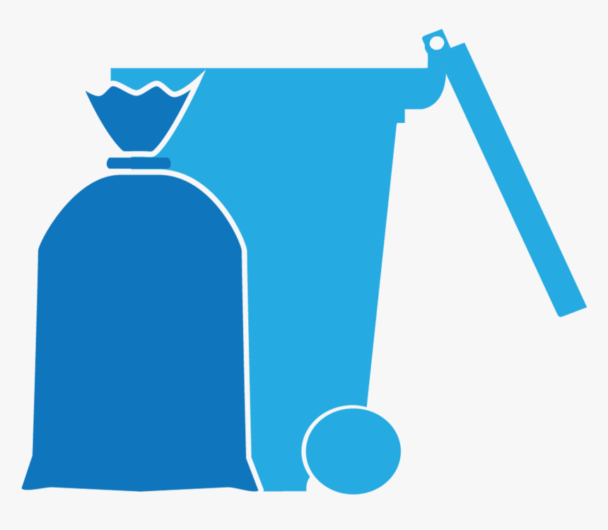 Bags That Fit An Outdoor Trash Can - Clipart Of Blue Trash Bag, HD Png Download