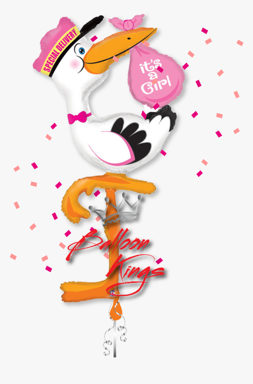 Its A Girl Stork Airwalker - Stork Foil Balloon, HD Png Download