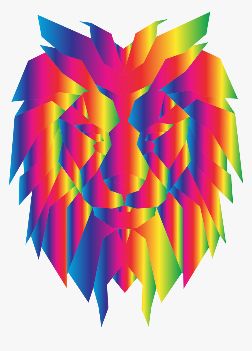 Prismatic Polygonal Lion Face 2 Clip Arts - Lion Prismatic, HD Png Download