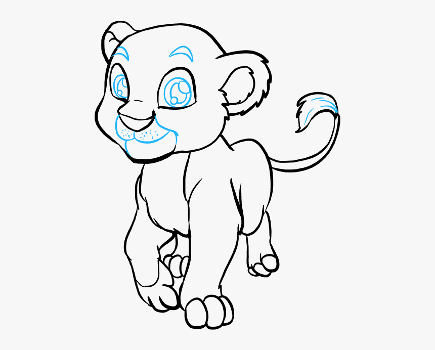 How To Draw Baby Lion - Draw A Baby Lion, HD Png Download