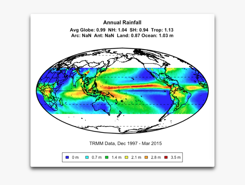 Annual Rainfall - Tropical Rainfall Measuring Mission, HD Png Download