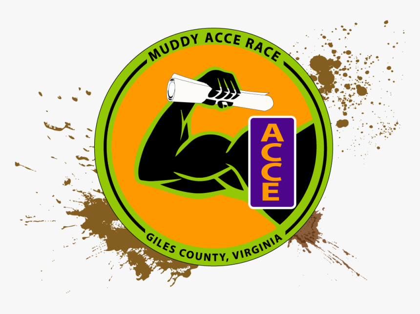 Logo For Muddy Acce Race With Mud Splatter Behind - Graphic Design, HD Png Download