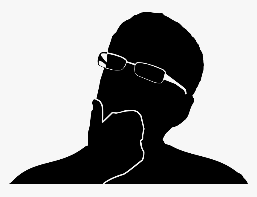 The Thinker Silhouette Person Clip Art - Thinking Man Silhouette, HD Png Download