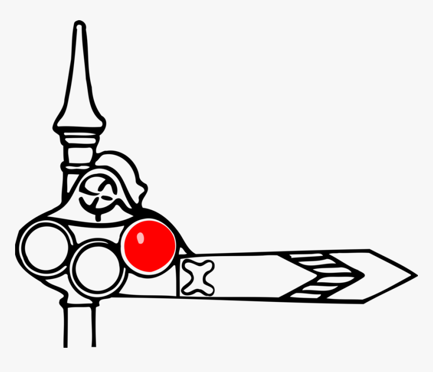 Rail Transport Train Railway Semaphore Signal Track - Railroad Semaphore Clip Art, HD Png Download