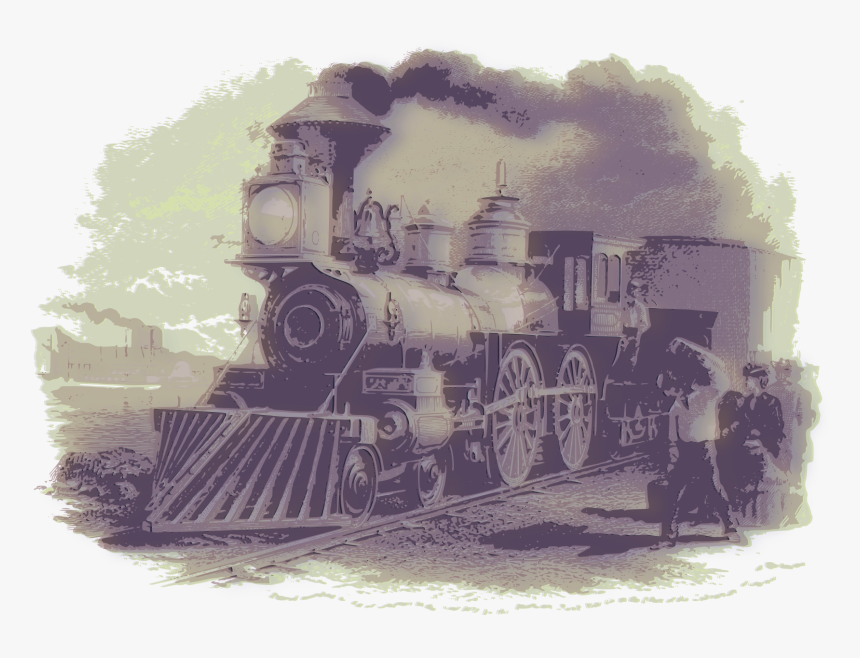 Vintage Train - Victorian Era Steam Engine, HD Png Download