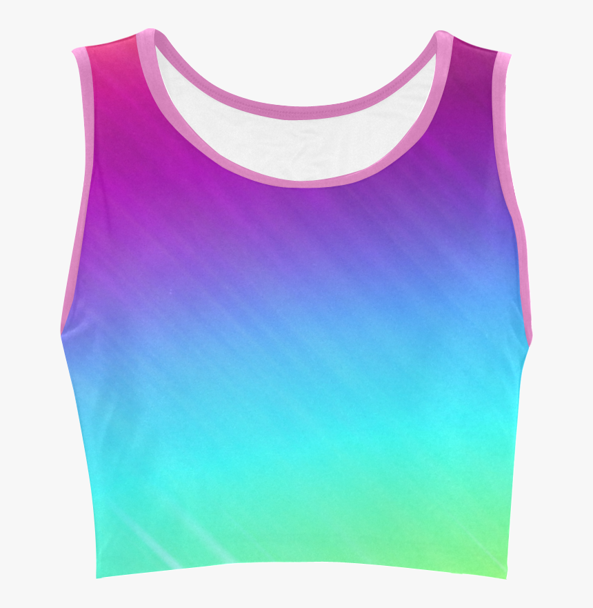 Neon Rainbow Rays Of Light Women S Crop Top - Active Tank, HD Png Download