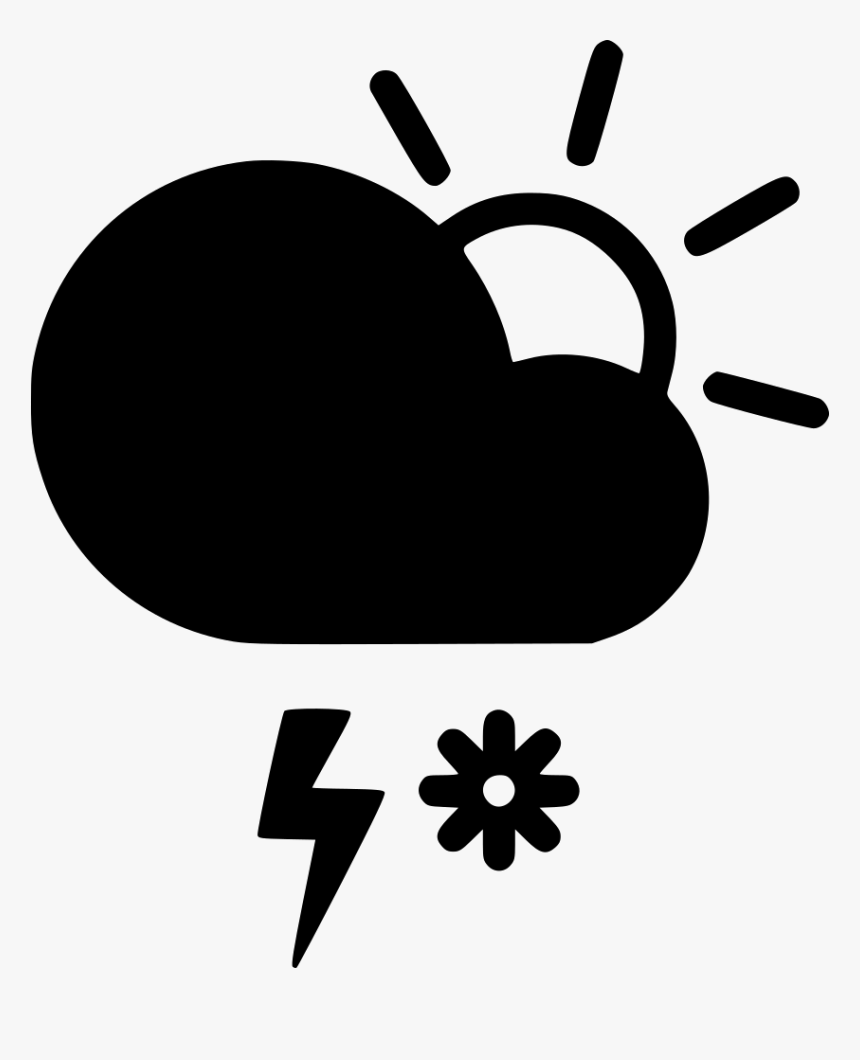 Day Snow Storm Cloud Lightning Sun Comments - Sun And Wind Icon, HD Png Download