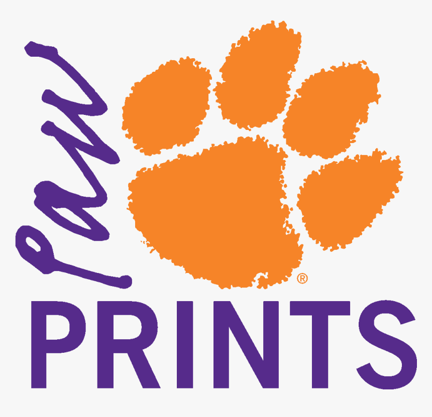 Tiger Paw Print Stencil - Clemson Png Logo, Transparent Png