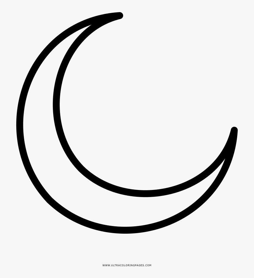 Crescent Moon Coloring Page - Como Desenhar Uma Lua Crescente, HD Png Download
