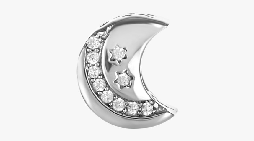 Silver Crescent Moon Bead For Use With Dbw Interchangeable - Body Jewelry, HD Png Download