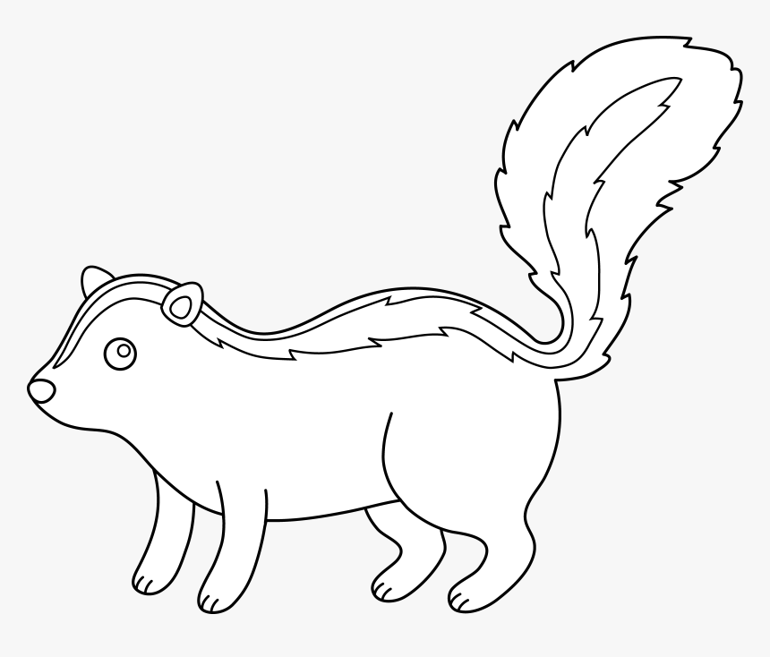 Skunk Drawing Black And White Clip Art, HD Png Download