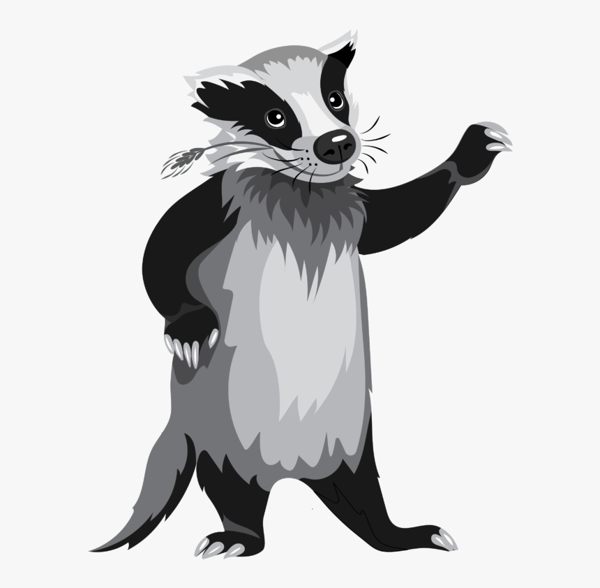 Cartoon,striped Character - Badger Png, Transparent Png