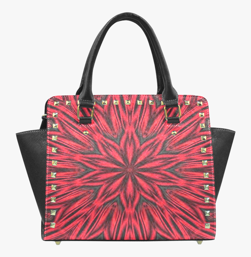 Red Tiger Stripes Rivet Shoulder Handbag - Handbag, HD Png Download