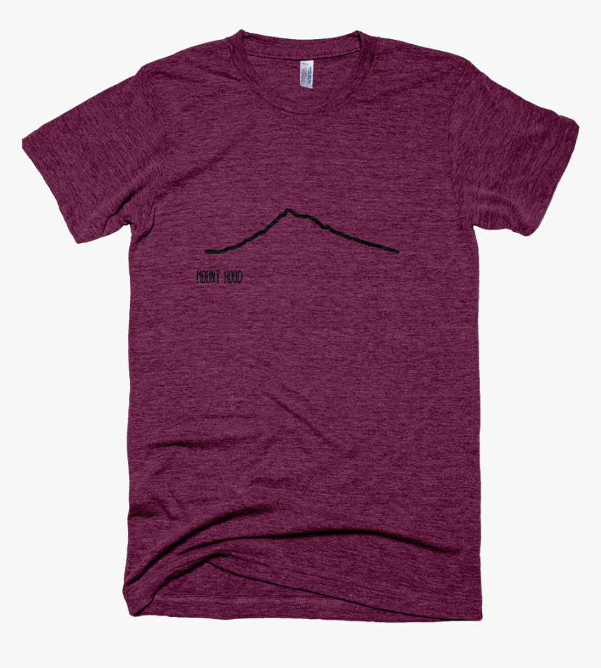 Mountain Outline - Mount Hood - American Apparel Tri Blend Black Shirt, HD Png Download