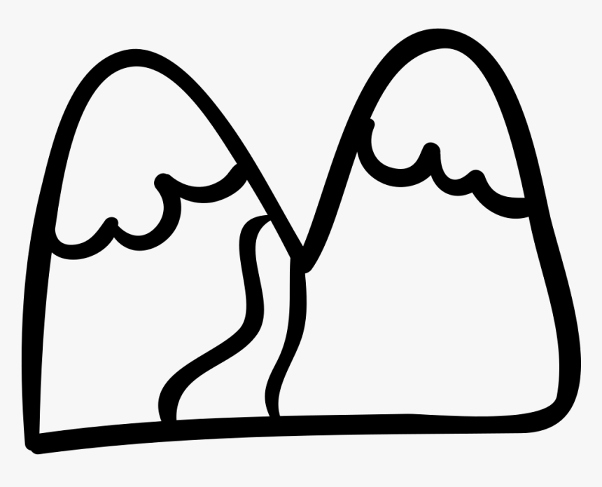 Mountains Hand Drawn Landscape - Icon, HD Png Download