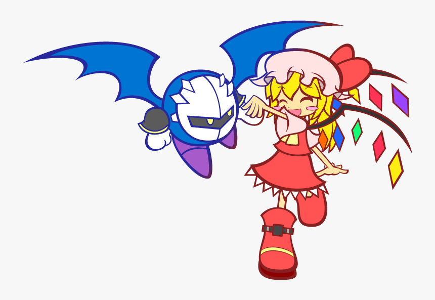 Flandre Scarlet And Meta Knight Drawn By Y&k - Kirby Flandre Scarlet, HD Png Download