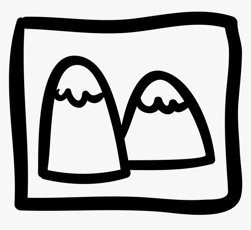 Mountains Hand Drawn Image Outline - Icon, HD Png Download