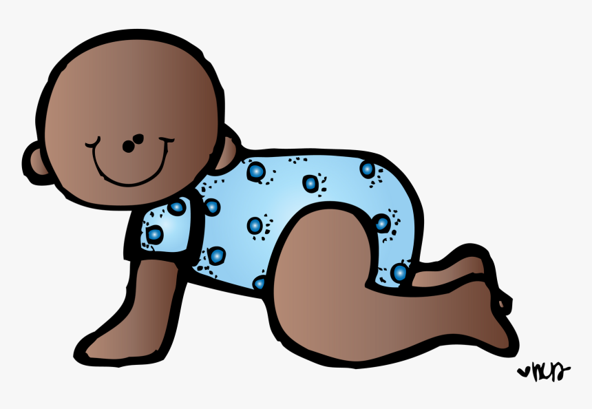 Baby Boy Shower Clip Art Black And White Download - Cute Baby Clipart Melonheadz, HD Png Download