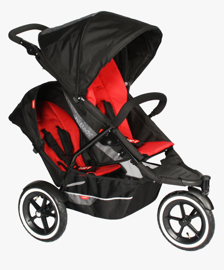 Black Pram Baby Png Image - Phil And Teds Explorer Double Buggy, Transparent Png