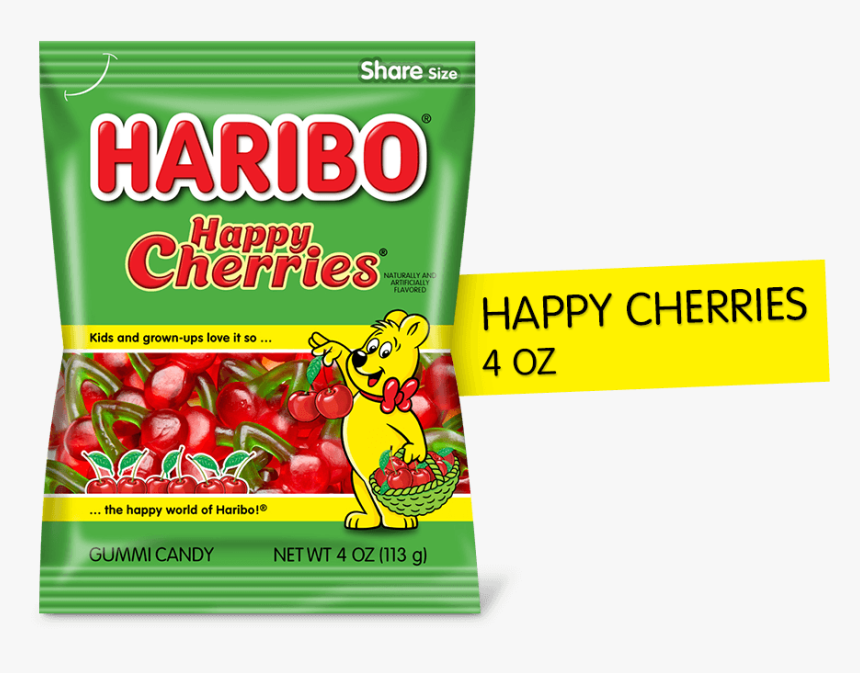 Haribo Happy Cherries 4 Oz 
 Title 
 Class Product - Haribo Cherry Gummy Bears, HD Png Download
